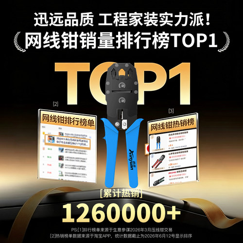 网线钳水晶头压线钳家用接网线钳子专业级超五类6六7七网络接头套装多功能夹线钳测试仪工具包宽带线制作网钳 - 图0