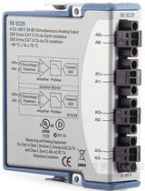 New NI 9229 analog input module 779785-01 bolt terminals connected to the collection card spot