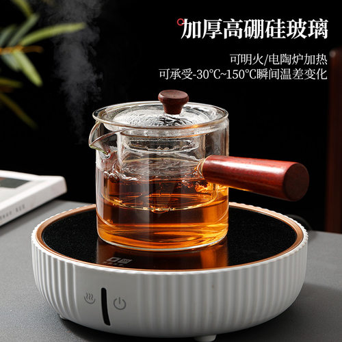 侧把茶壶玻璃煮茶器电陶炉耐高温家用泡茶壶单壶过滤茶具2024新款 - 图2