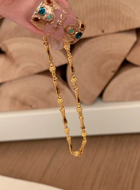 新中式黄金色节节高升竹节手链新款女精致轻奢高级感百搭手饰