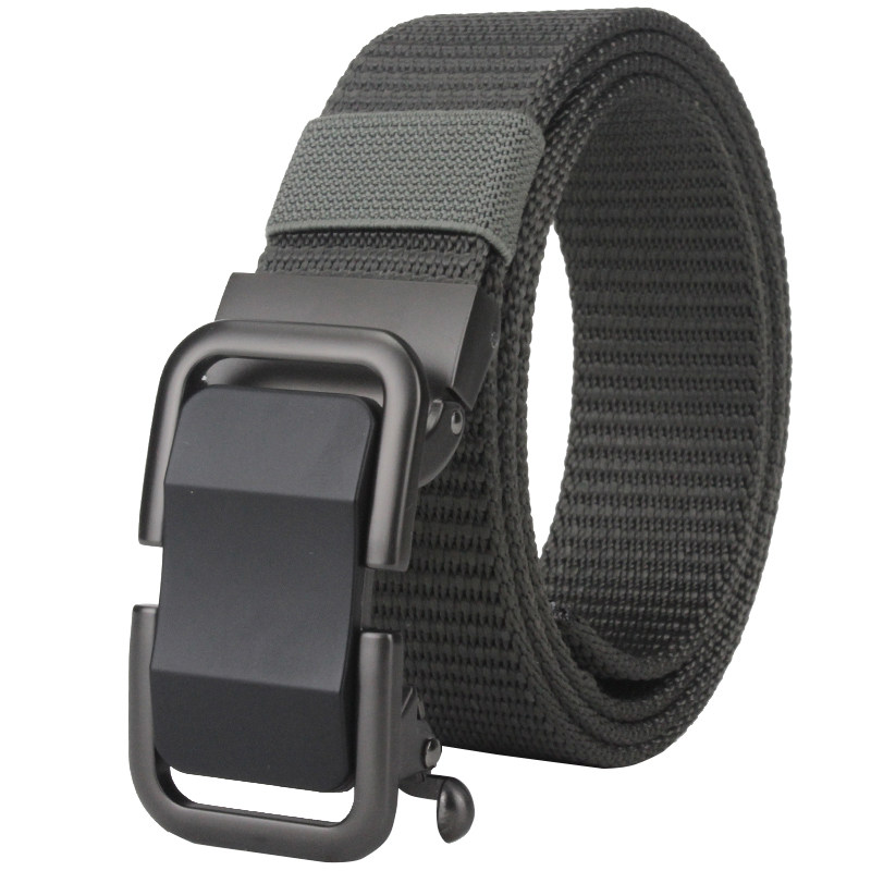 新款皮带男无牙自动扣男士腰带尼龙帆布年轻人百搭休闲裤带男潮流