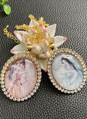 九尾狐狸镶钻项链古风吊坠