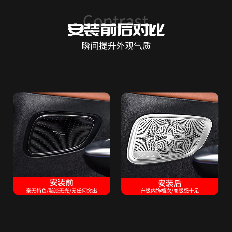 适用于奔驰23-24款GLC260L GLC300L内饰改装柏林之声喇叭罩音响贴 - 图2