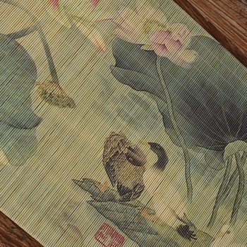 Bamboo tea mat Chinese printed bamboo mat Zen tea curtain Bamboo curtain Bamboo placemat Kung Fu tea set accessories Home table runner