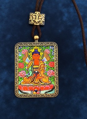 藏式唐卡原创吊坠项链十二生肖唐卡吊坠毛衣链送男女朋友特别礼物