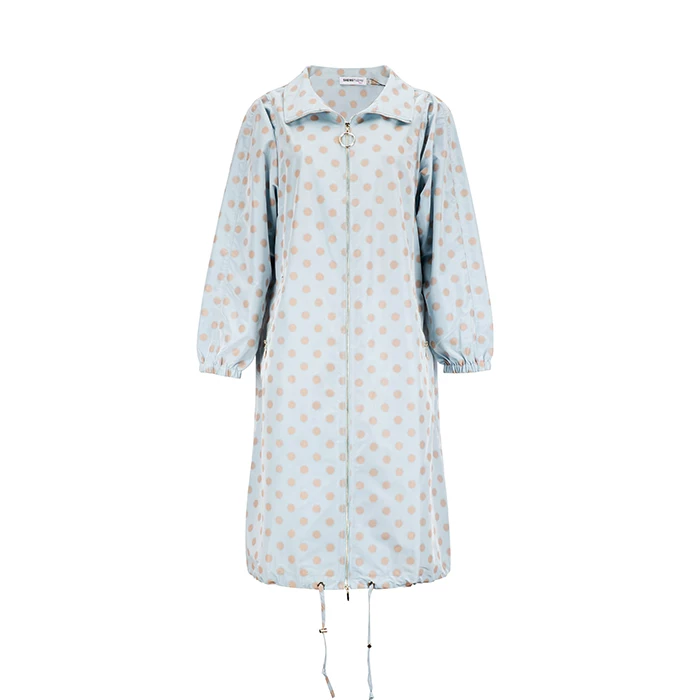 spring trench coat with zipper, loose fit