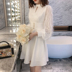 Hàn Quốc Lin mùa thu 2019 mới của phụ nữ váy tua rua khí chất gợi cảm eo váy trắng cổ tích - Váy eo cao 	váy ôm body khoét eo	 Váy eo cao