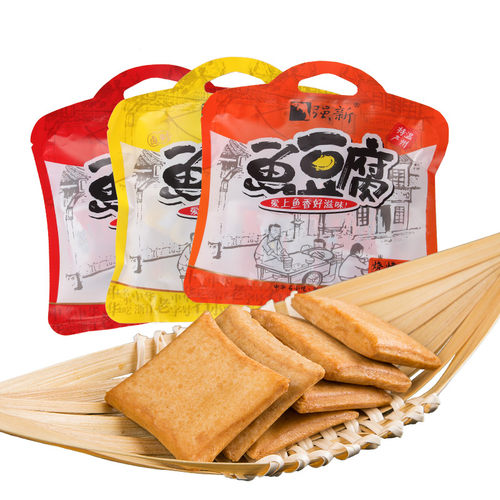 强新鱼豆腐即食强能食品干鱼板烧豆干特产零食品小吃口味240克 - 图3