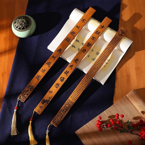戒尺家用教师女专用实心竹条尺子竹制教鞭神器弟子规劝学加厚教尺 - 图2