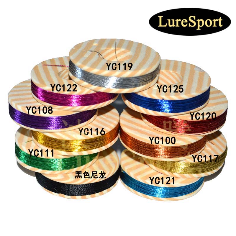 路亚竿导眼装饰线20米筏杆导环过线环绑线金属光泽线鱼竿DIY配件 - 图0