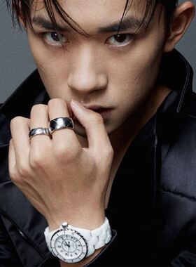 欧美情侣戒指钛钢小香风男女对戒