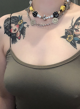 潮牌表情包笑脸潮人蹦迪街头项链