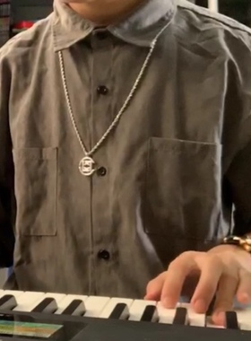 方圆潮牌联名款clot钛钢项链