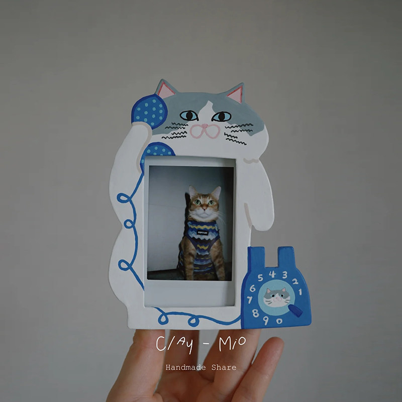 可爱亚克力小猫相框记录四季照片高颜值相片拍立得小卡展示架立牌,淘宝优惠券,粉丝福利购,淘宝优惠卷