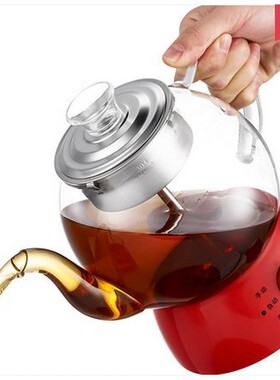 红色自动玻璃电茶炉蒸汽养生壶
