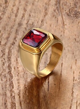 Vintage Men Jewelry Stainless Steel Ring Gold Mens Rings戒指