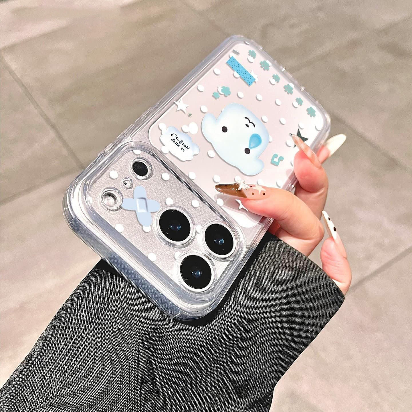 Polka dot crying puppy is suitable for Apple 17promax mobile phone case 14 15 16 soft case 13pro fine hole XS