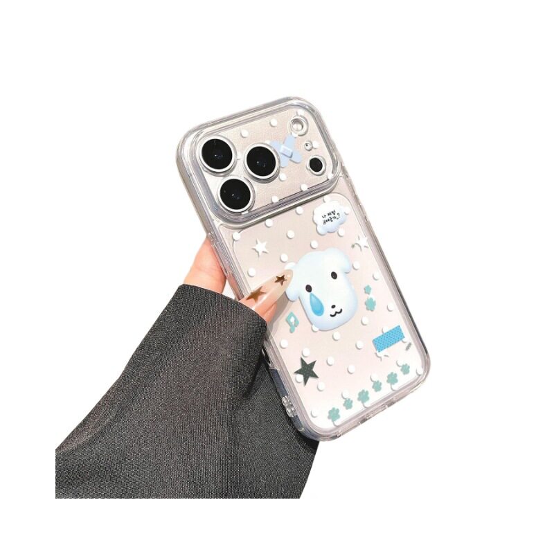 Polka dot crying puppy is suitable for Apple 17promax mobile phone case 14 15 16 soft case 13pro fine hole XS