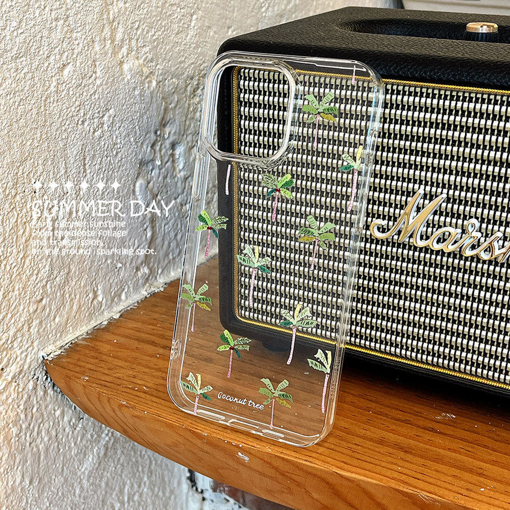 椰子树高透壳适用苹果17promax透明手机壳迷你椰树iPhone16保护套,淘宝优惠券,粉丝福利购,淘宝优惠卷