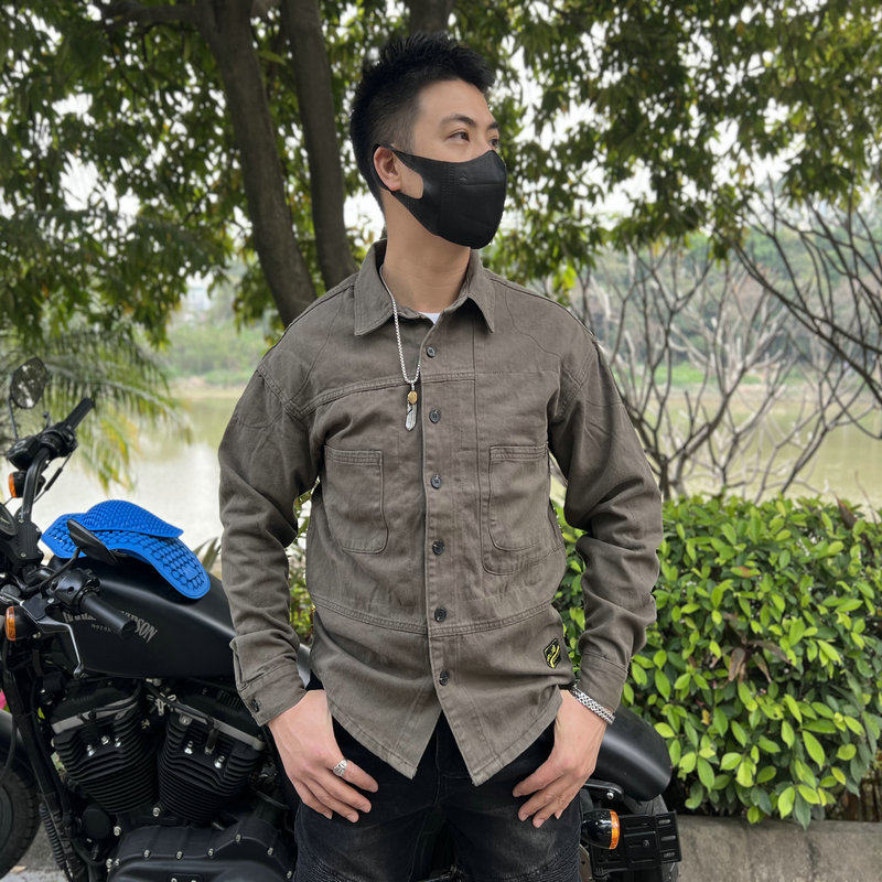 沃镭罗 摩托车骑行服男休闲四季机车夹克衬衫防摔防水冲锋衣长袖