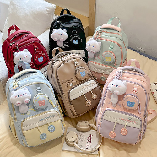 儿童书包女小学生三到六年级初中生轻便减负大容量双肩包高中背包 - 图3