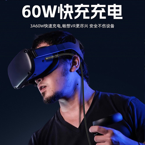 VR串流线 适用Oculus Quest2/3 link头盔弯头移动硬盘数据线Pico neo 3/4眼镜充电线steam电脑游戏Meta连接线 - 图3