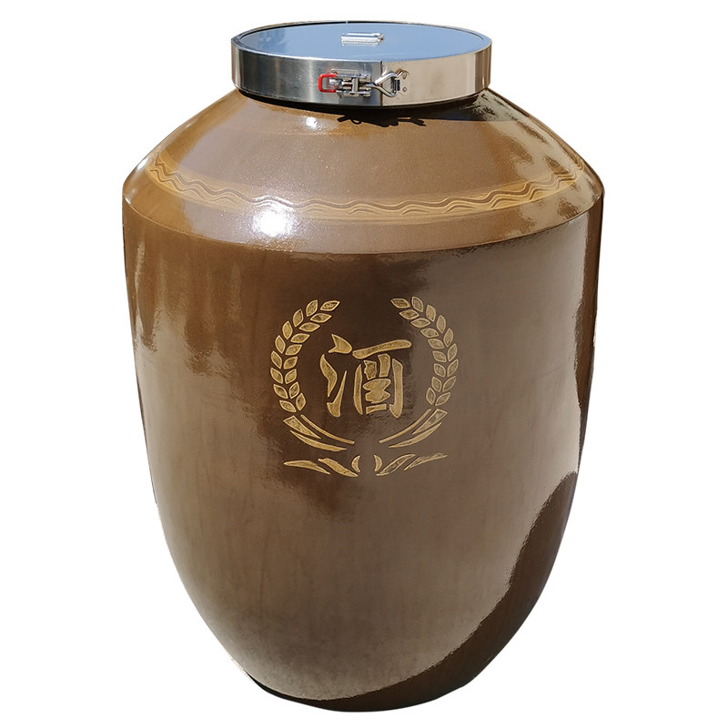 加厚陶瓷硅胶不锈钢锁扣盖500斤酒缸2000斤罐储装酿存泡白酒坛子