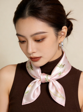 杭州丝绸26新款春秋夏季真丝丝巾女100%桑蚕丝方巾系脖高级感披肩