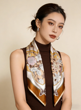杭州丝绸100%桑蚕丝真丝丝巾女2026春秋季围巾夏新款薄披肩大方巾
