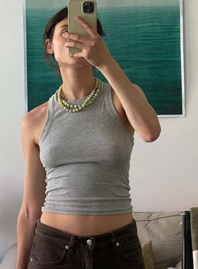 小众设计感青提葡萄天然石串珠项链女百搭锁骨链颈链配饰2025新款