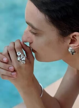 繁花开口立体花朵小众复古花团锦簇冷淡风指环ins风戒指