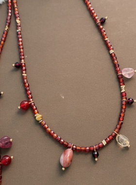 石来运转彩色串珠毛衣链叠戴高级百搭项链新年圣诞礼物