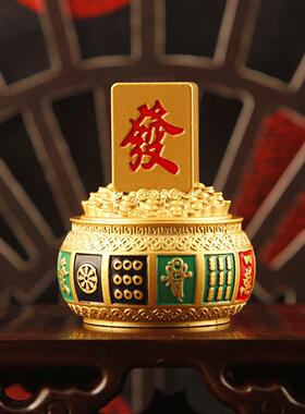 归心铜马年新款彩绘十三幺发财