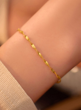 新款S925银极简水波纹手链女日常