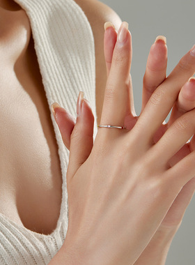 新款S925银多巴胺竹节戒指女小众