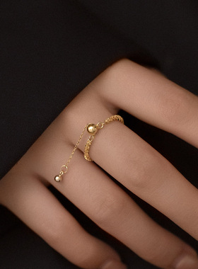 新款S925银满天星抽拉式戒指女波