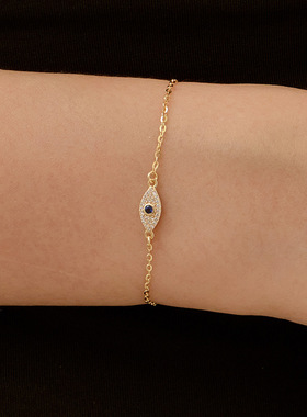 新款S925纯银欧美风ins恶魔之眼