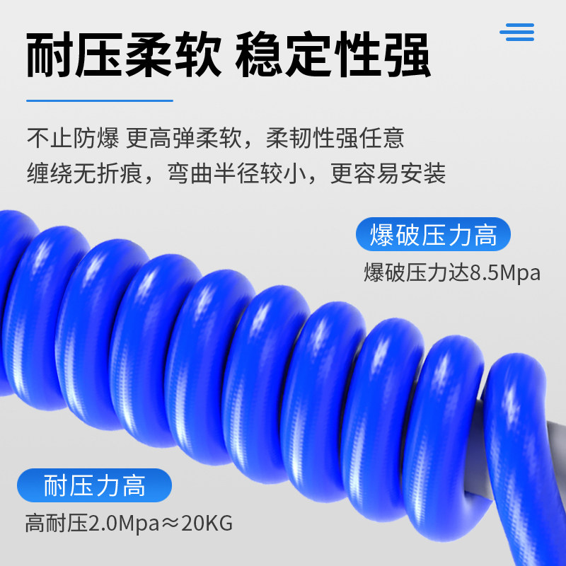 高压TPU夹纱管弹簧管空压机防爆压缩机气泵气鼓充气管8/10/12/14m,淘宝优惠券,粉丝福利购,淘宝优惠卷