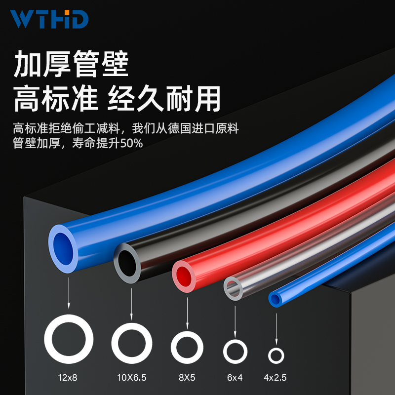 维腾鸿雕TPU气管软管8mm透明管4mm/6/10/12高压气泵空压机气动管 - 图0