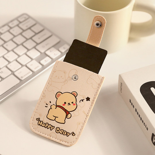Cute anti-demagnetization card case multi-card certificate storage bag small credit card position cartoon trendy pull-out card bag women