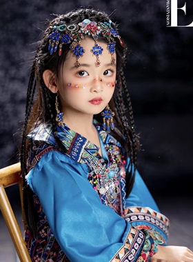 儿童节头饰演出服女生民族风六一舞蹈表演发饰异域风情额饰眉心坠