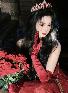 金属女金色身体链腰链长裙搭配