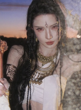 沙漠异域美杜莎女妖造型项链项圈个性欧美辣妹夸张头饰发饰道具