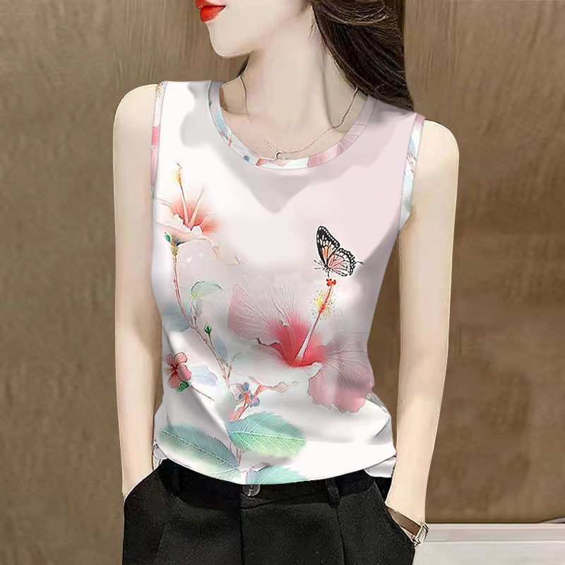 撞色背心女装2025印花新款夏季修身外穿显瘦无袖上衣吊带打底衫,淘宝优惠券,粉丝福利购,淘宝优惠卷