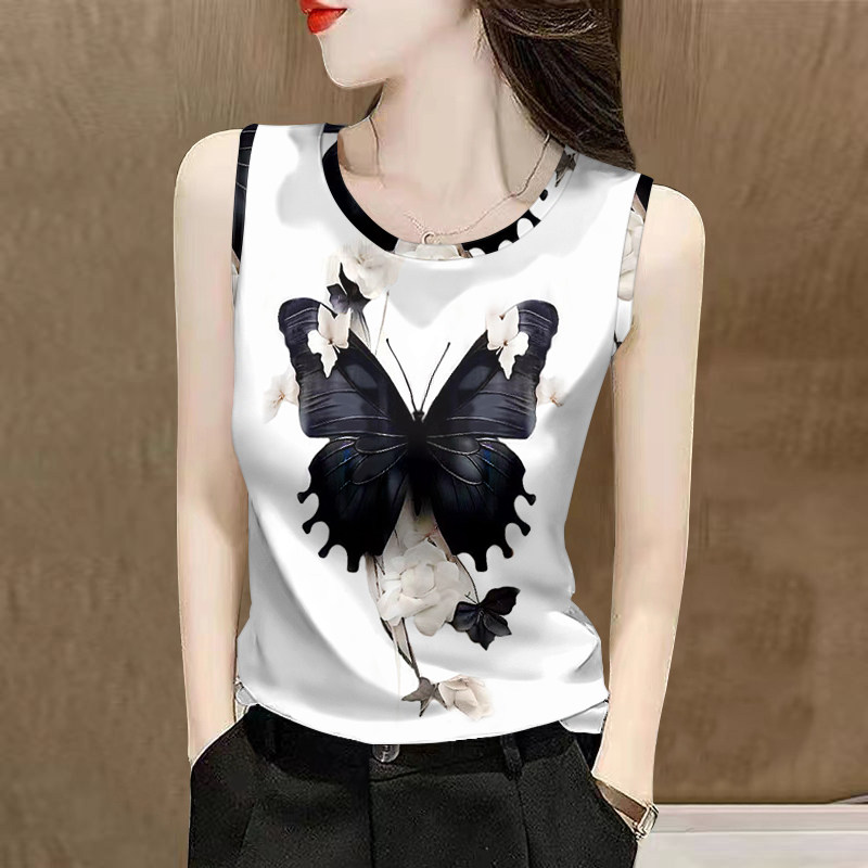 撞色背心女装2025印花新款夏季修身外穿显瘦无袖上衣吊带打底衫,淘宝优惠券,粉丝福利购,淘宝优惠卷