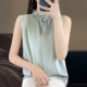 轻奢法式无袖衬衫女夏季高级感醋酸缎面西装内搭小众设计背心上衣