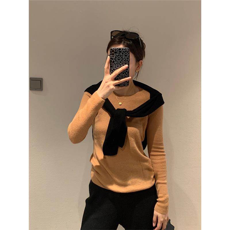 100%软糯羊毛衫女白色圆领针织毛衣内搭打底衫修身显瘦高级感上衣,淘宝优惠券,粉丝福利购,淘宝优惠卷