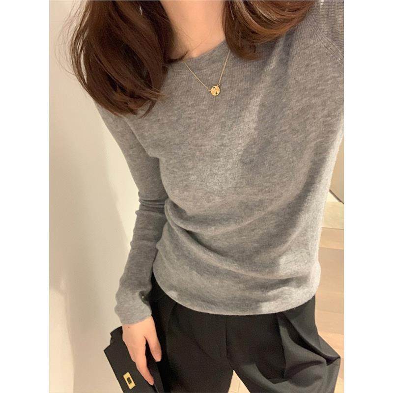 100%软糯羊毛衫女白色圆领针织毛衣内搭打底衫修身显瘦高级感上衣,淘宝优惠券,粉丝福利购,淘宝优惠卷