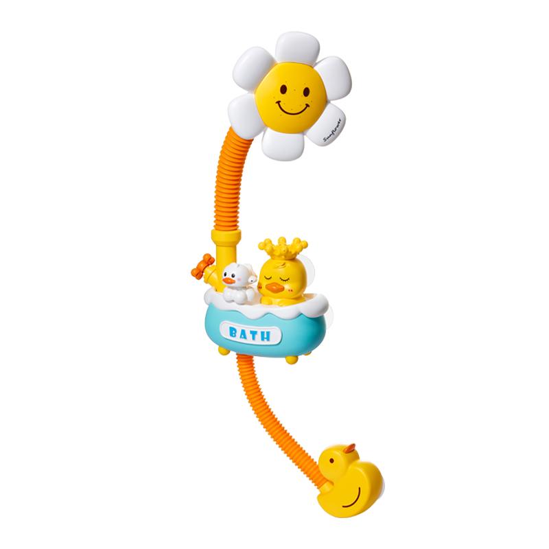 小黄鸭宝宝洗澡玩具儿童戏水电动小鸭子男孩女孩婴儿喷水花洒套装 - 图3