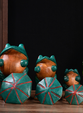 两只大象东南亚木雕摆件